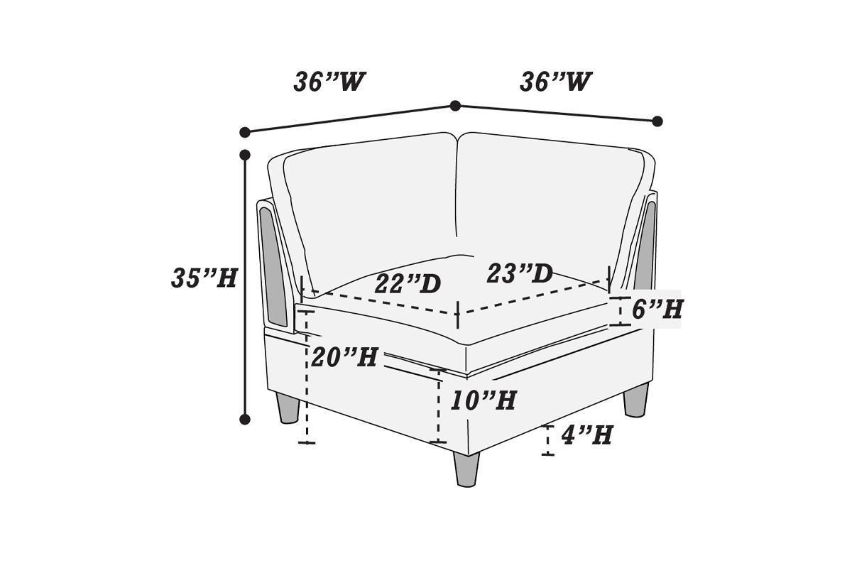 Modern Steel Grey Fabric Modular Living Room Set