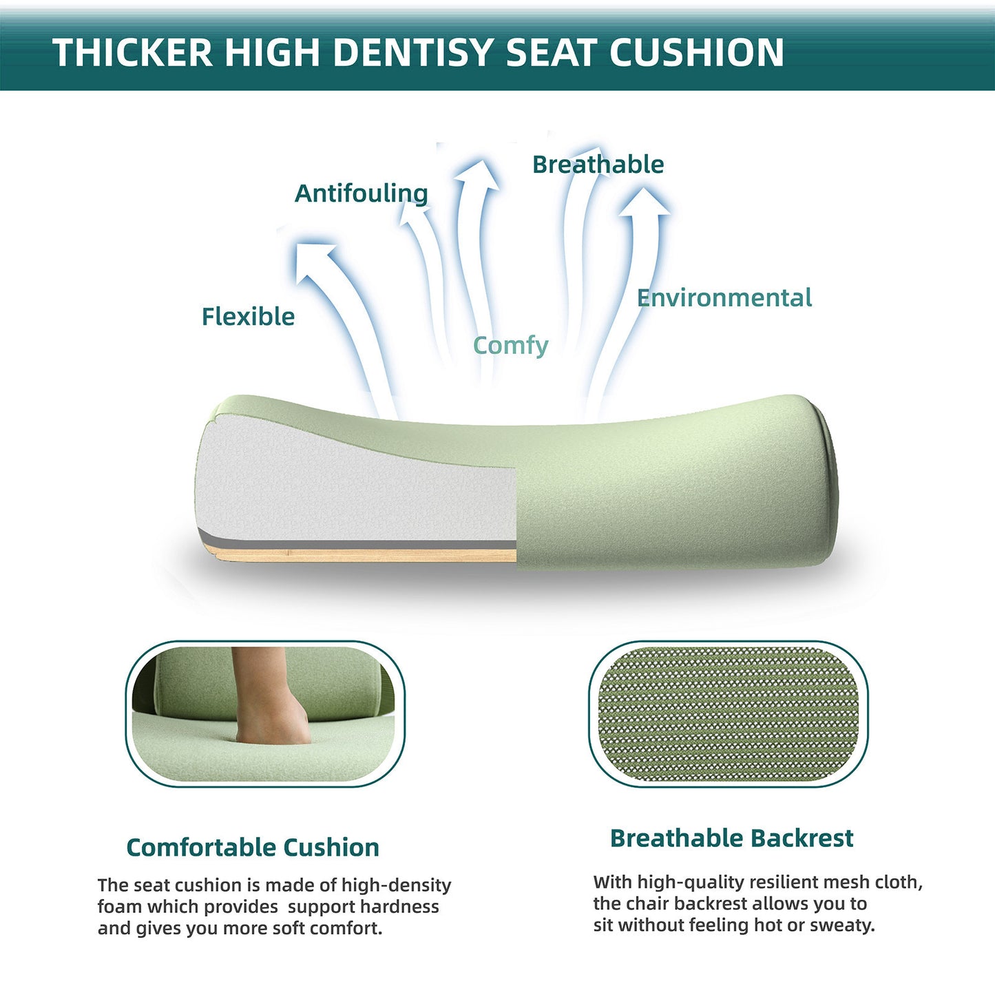 SWEETCRISPY Mesh High Back Ergonomic Office Chair Lumbar Support Pillow Computer Desk Chair