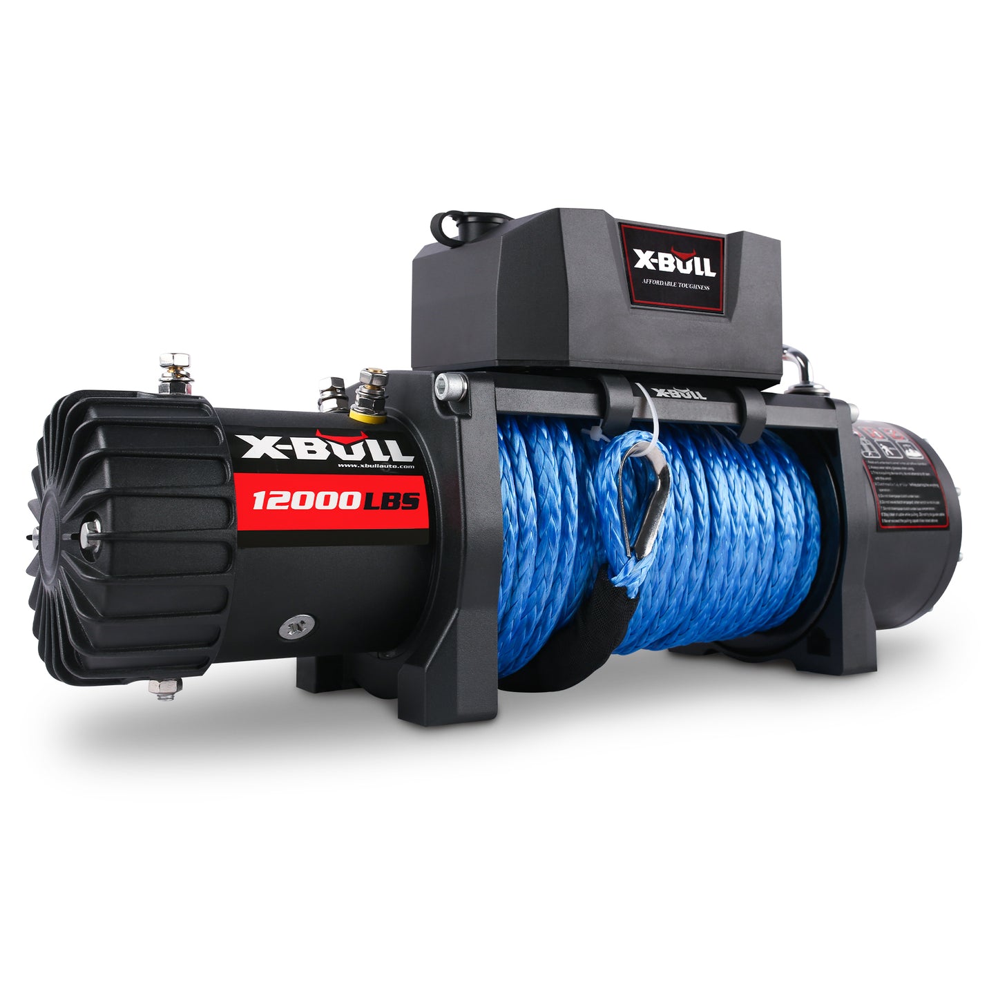 X-BULL 12000 lbs Electric Winch with Synthetic Rope for Truck, Jeep, and SUV Towing