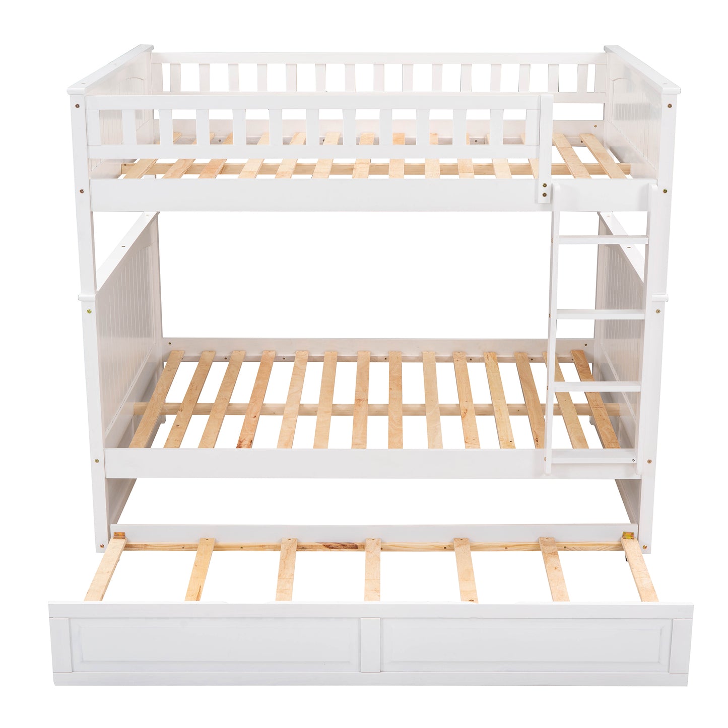 White Full Bunk Bed with Twin Trundle for Maximum Space Saving