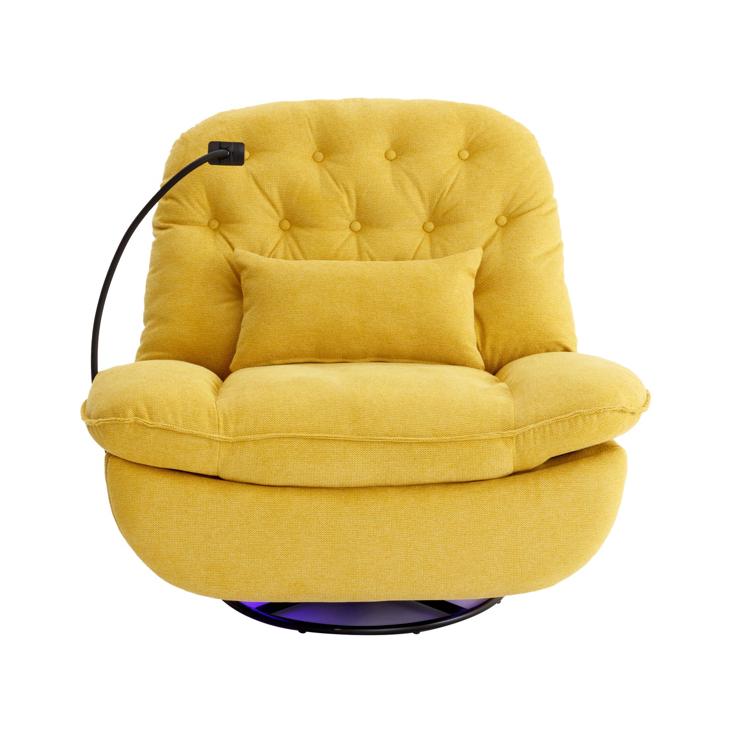 Yellow Power Recliner with Voice Control and Bluetooth Music Player