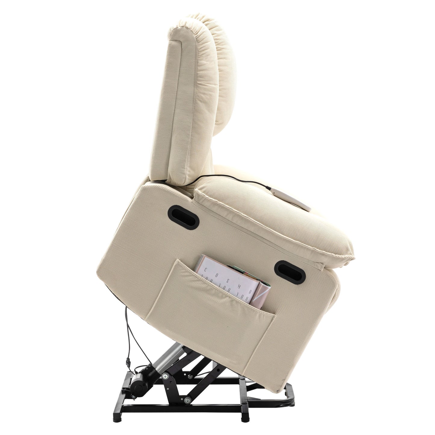 Adjustable Massage and Heating Power Lift Recliner Chair with Side Pocket