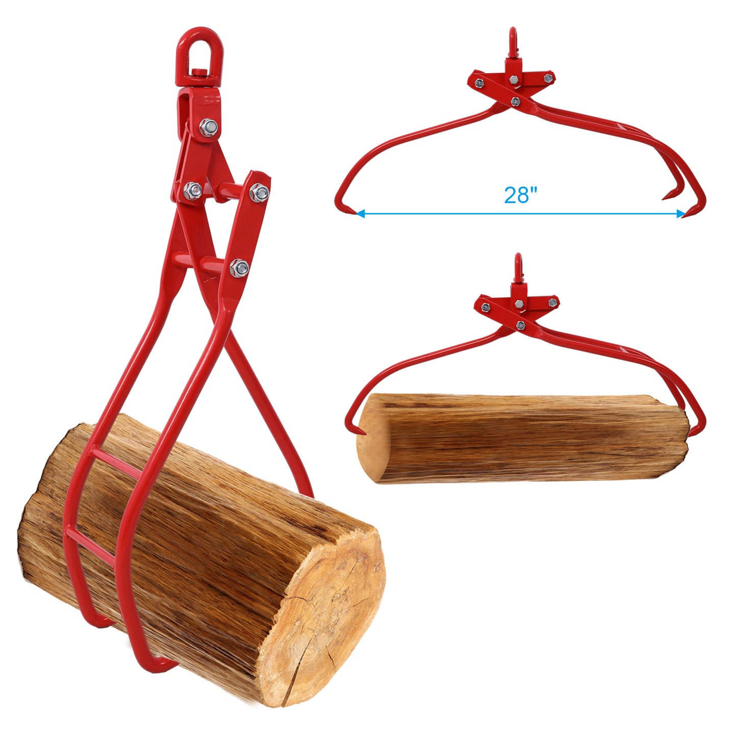 28in 3 Claw Log Grapple for Logging Tongs, Eagle Claws Design Log Lifting Tongs Log Grabs, Timber Lifting Tongs for Truck, ATV, Tractor and Skidder