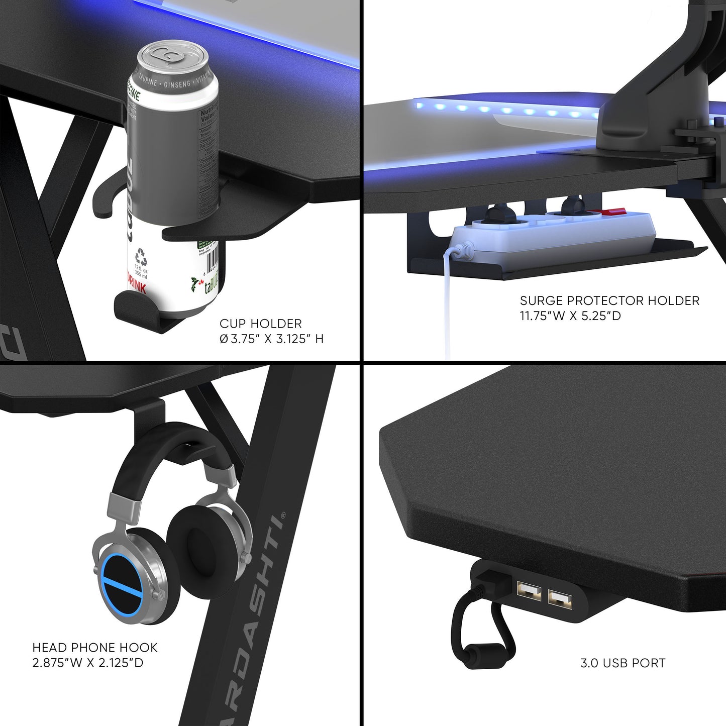 Midnight Gaming Desk Z1-21 by Dardashti for Ultimate Gaming Experience