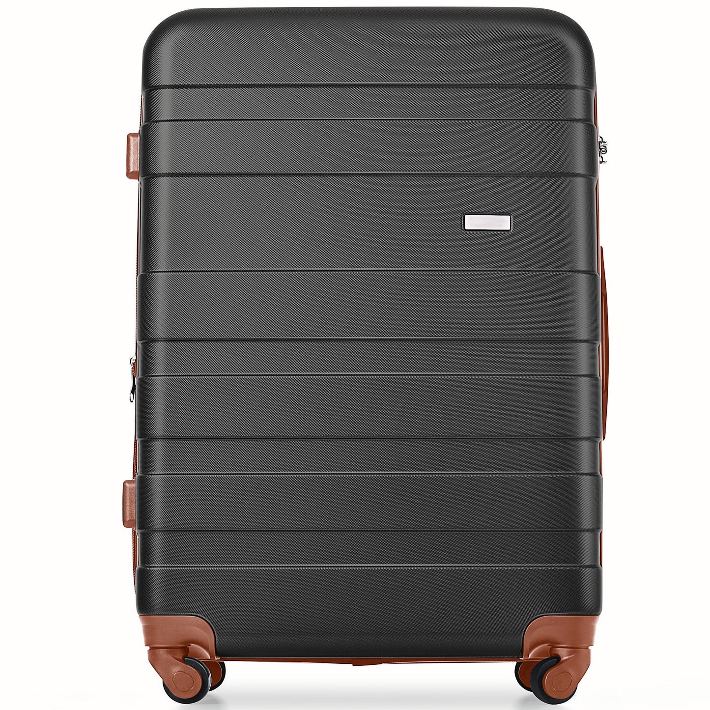 Luggage Sets New Model Expandable ABS Hardshell 3pcs Clearance Luggage Hardside Lightweight Durable Suitcase sets Spinner Wheels Suitcase with TSA Lock 20''24''28''(black and brown)