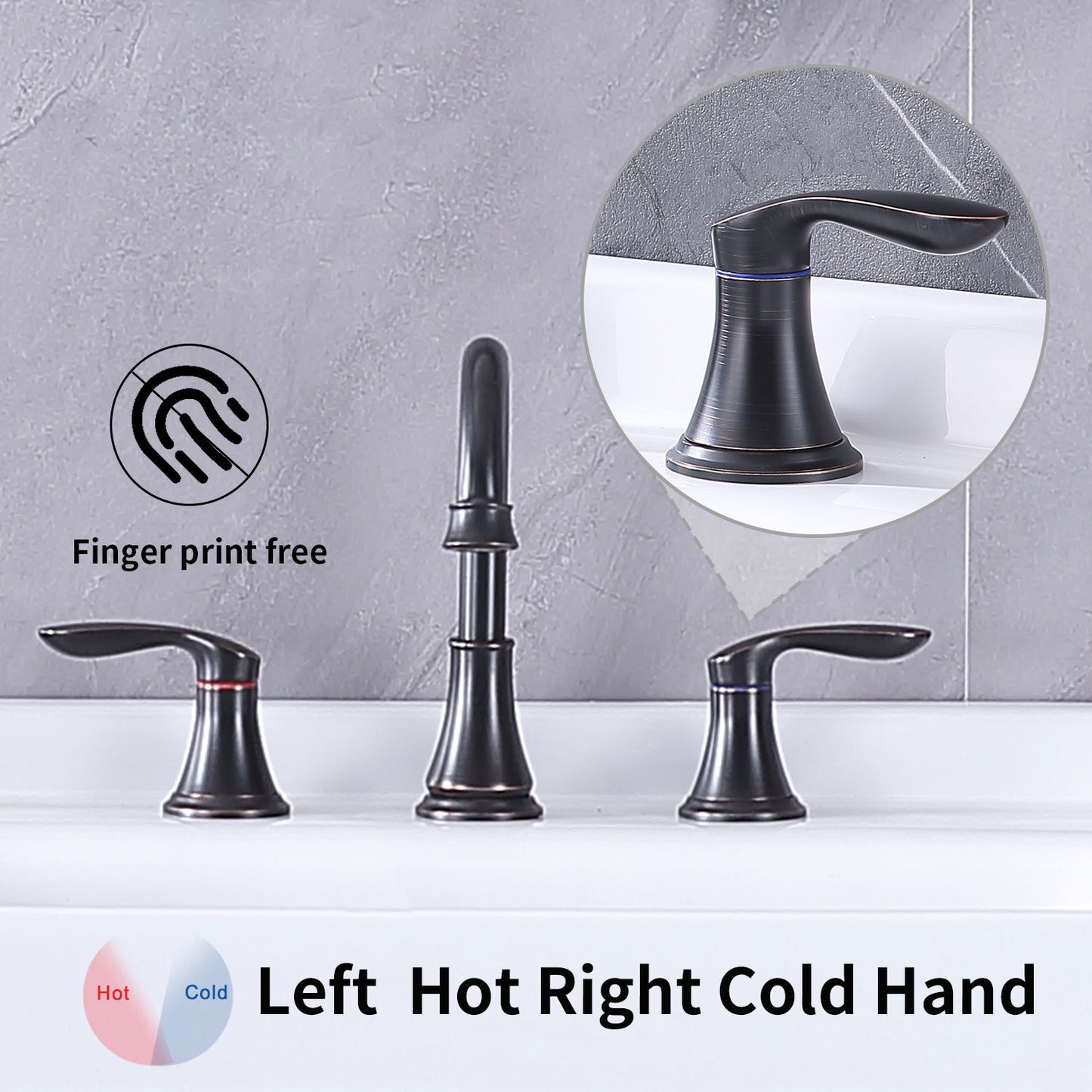 Oil-Rubbed Bronze 2-Handle 8 inch Widespread Bathroom Sink Faucet with Pop Up Drain Assembly and cUPC Water Supply Hoses