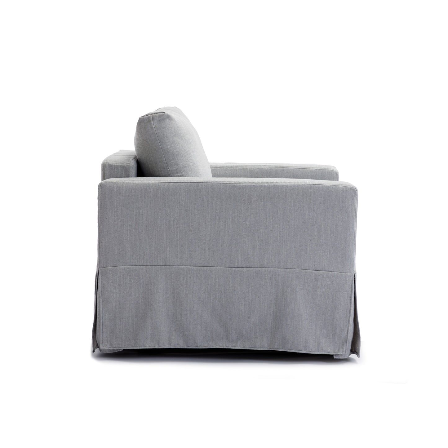 Modular Linen Sectional Sofa Set with Ottomans in Light Grey