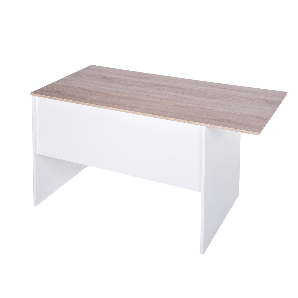 Oak & White Modern Computer Desk with Removable Bookcase - 47.4 L