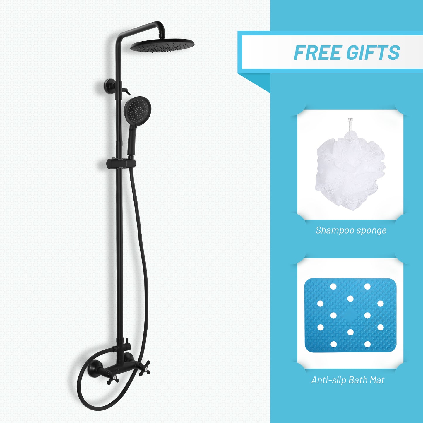 Adjustable Oil Rubbed Bronze Wall Mounted Shower System with Five Function Handheld Spray