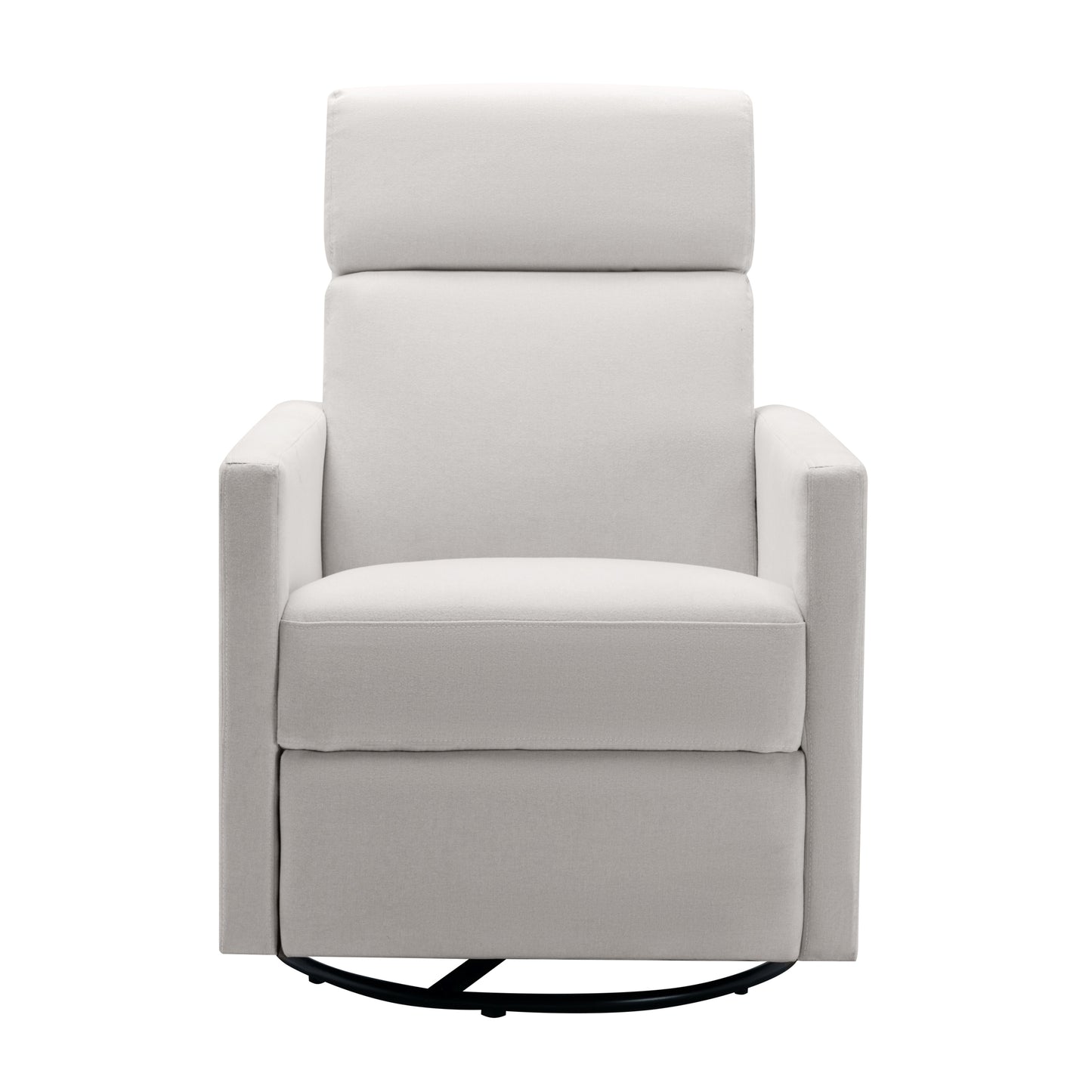 Swivel Reclining Nursery Chair with Modern Beige Upholstery