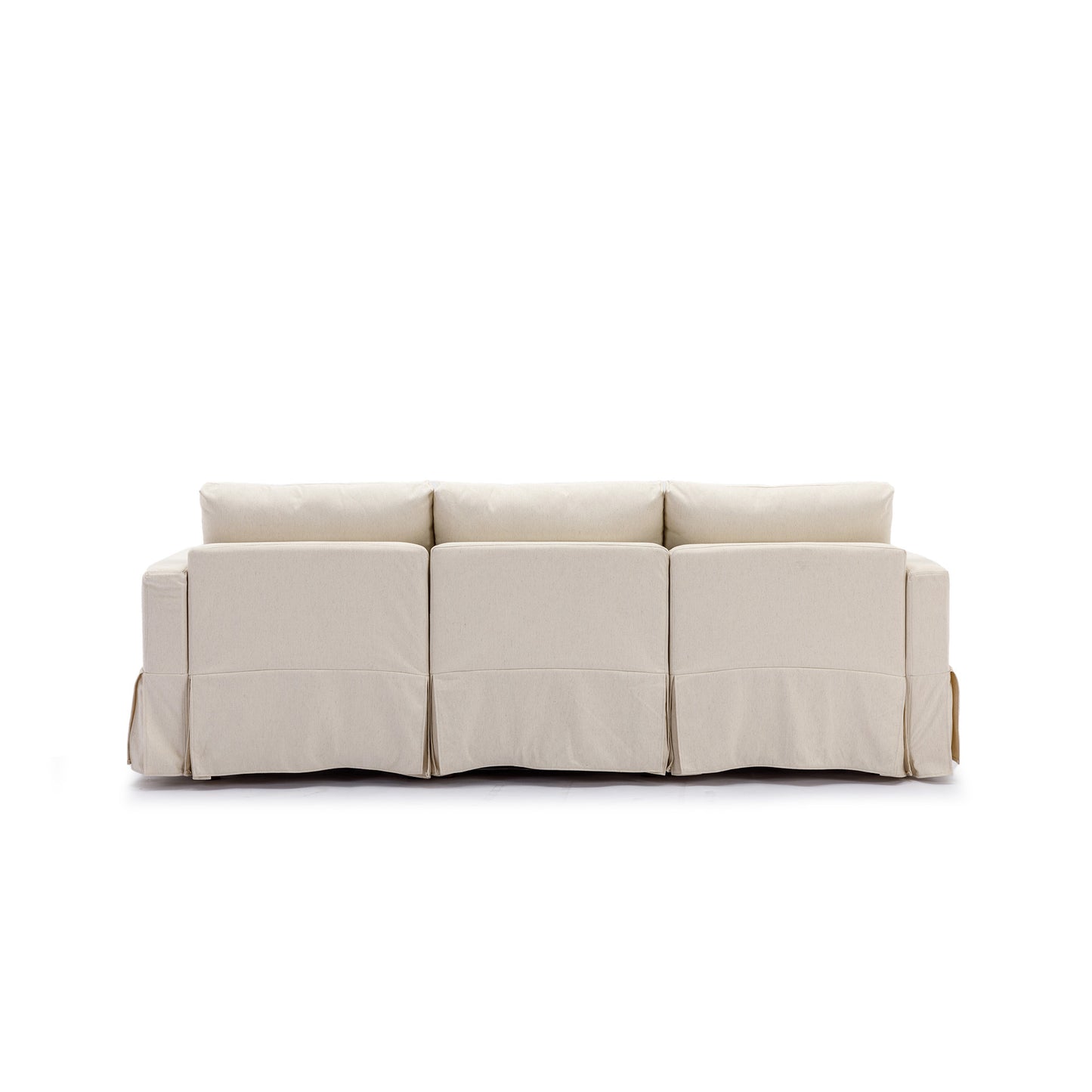 Cream Modular Sectional Sofa with 2 Ottomans and Removable/Washable Cushions