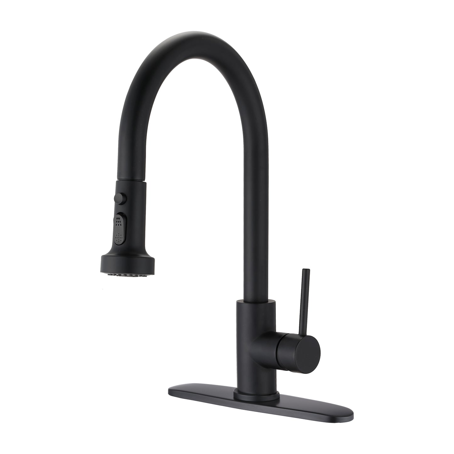 Stainless Steel Pull Down Kitchen Faucet with Soap Dispenser Matte Black