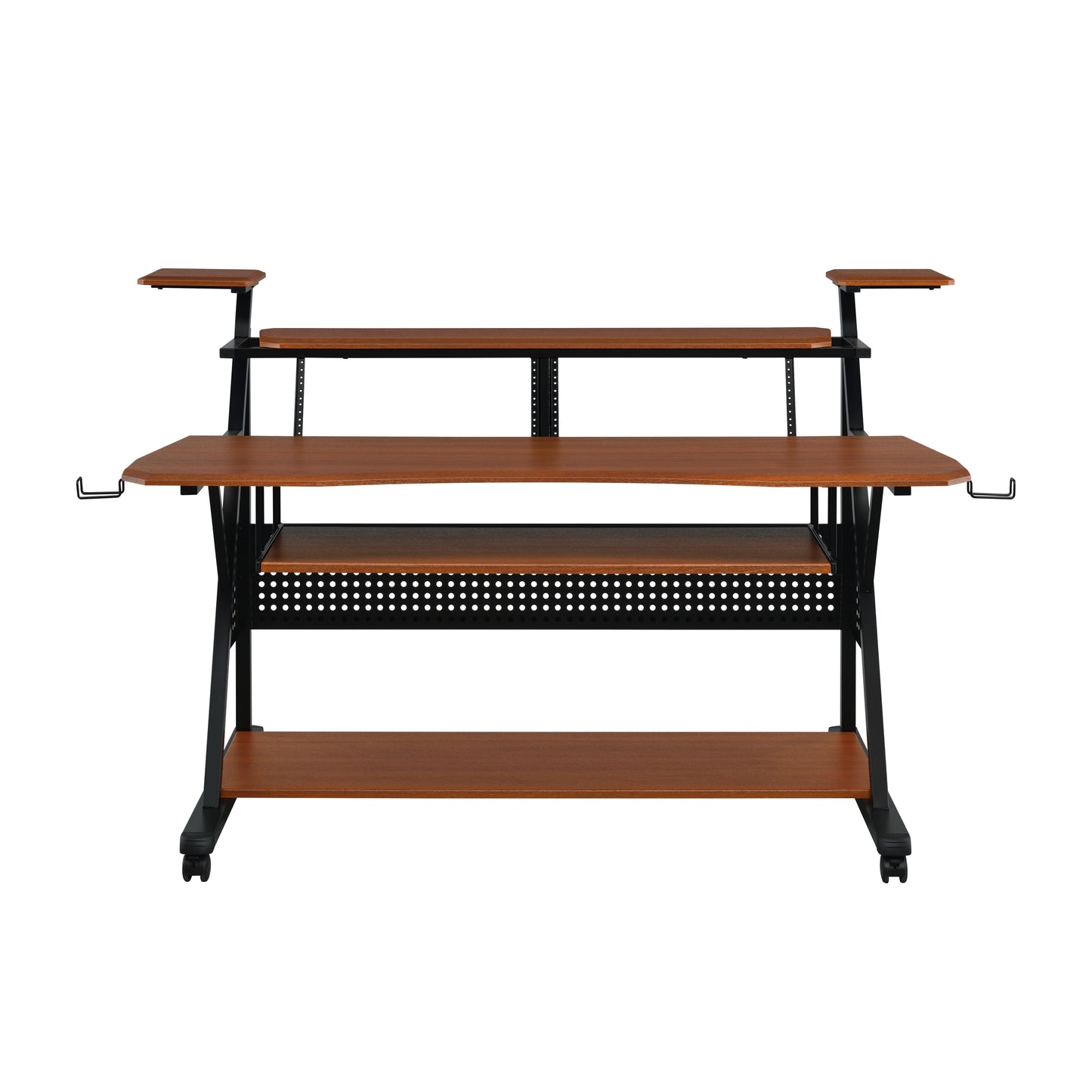 Willow Industrial Style Music Desk with Cherry & Black Finish