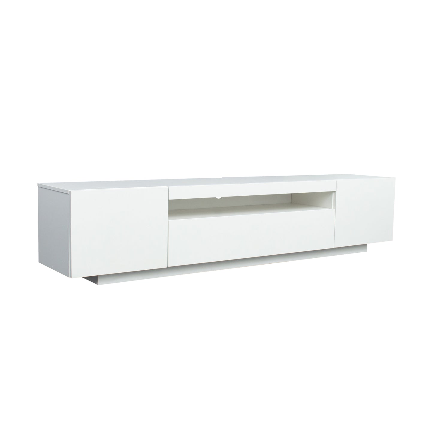 Modern White TV Stand with LED Lights and Storage Drawers for a Stylish Living Room Upgrade