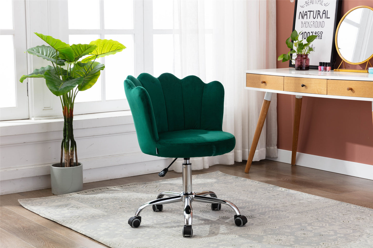 Swivel Shell Chair for Living Room/Bed Room, Modern Leisure office Chair  Green