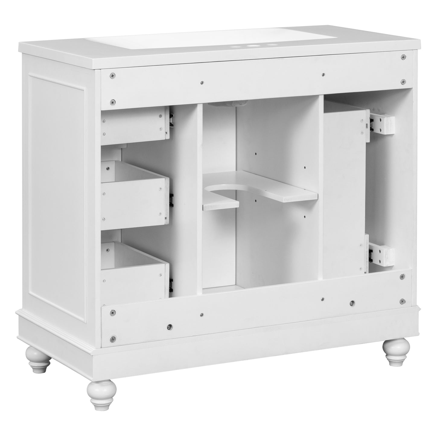 [Cabinet Only] 36" White Bathroom vanity(Sink not included)