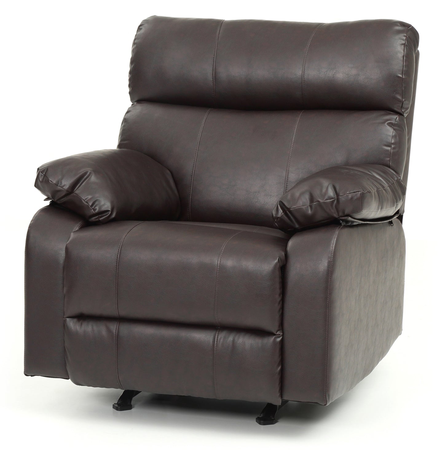 Modern Dark Brown Rocker Recliner with Pub Back Design