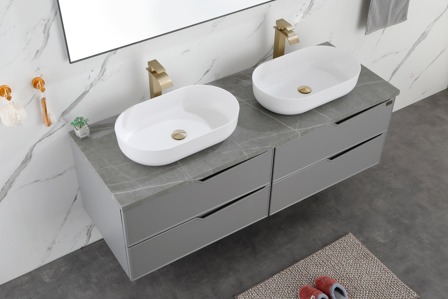 24*14*5.5  Modern Oval 24"x14" White   Above  Bathroom Vessel Sink, Bathroom Sink for Lavatory Vanity Cabinet