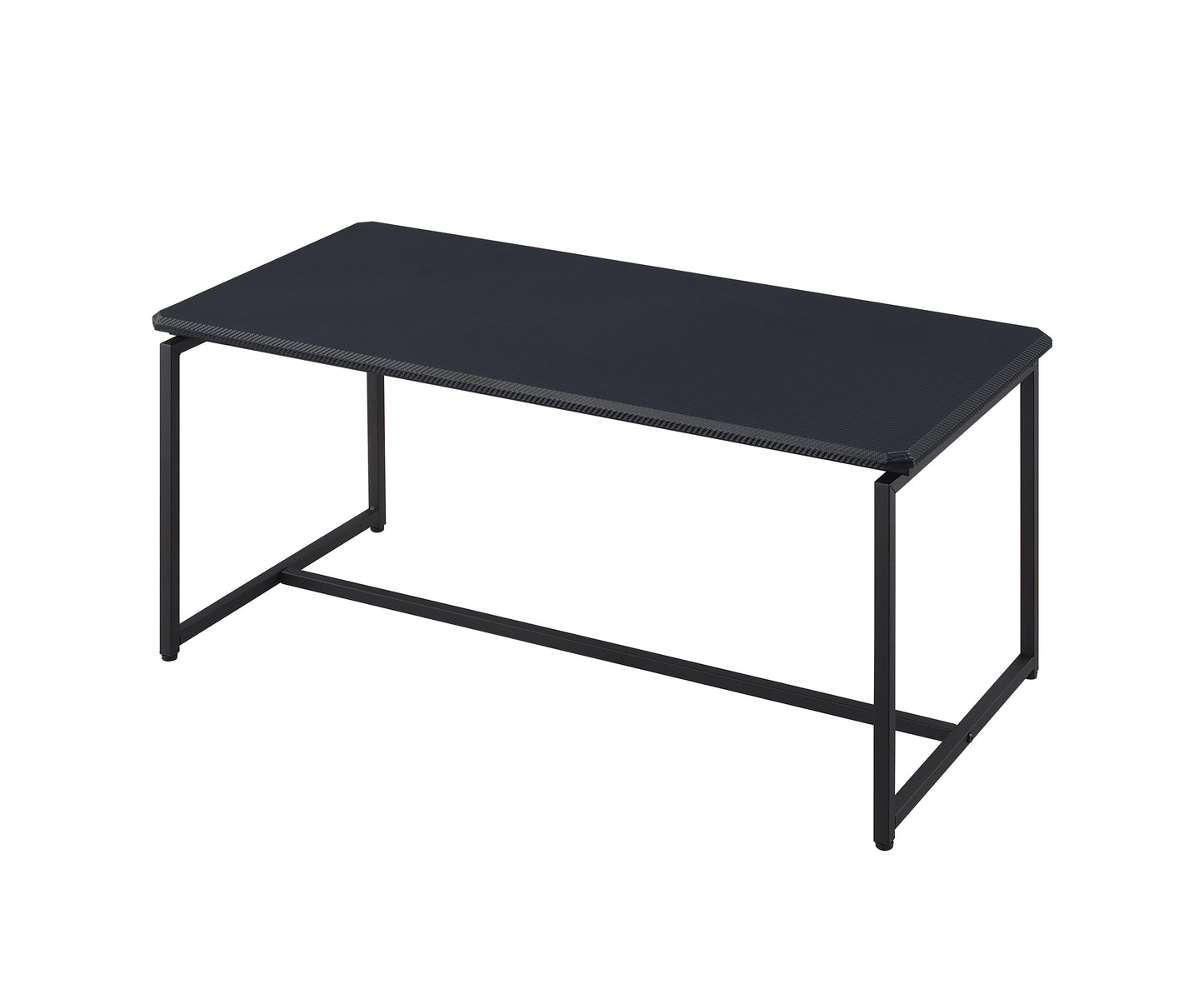 Sleek Black Carbon Fiber Coffee Table and End Table Set