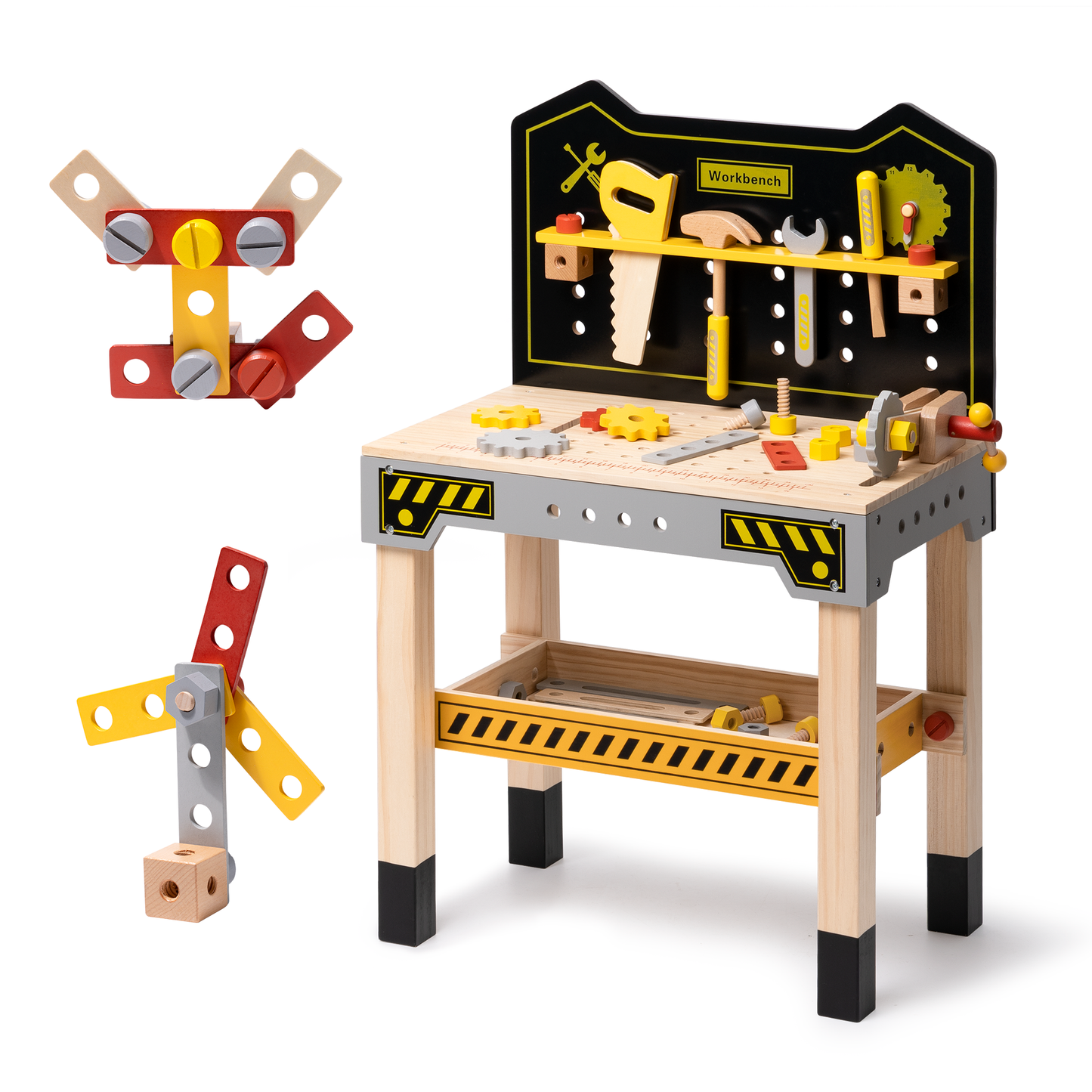 Children's Classic Wooden Workbench Playset - Perfect Gift for Christmas, Parties, and Birthdays