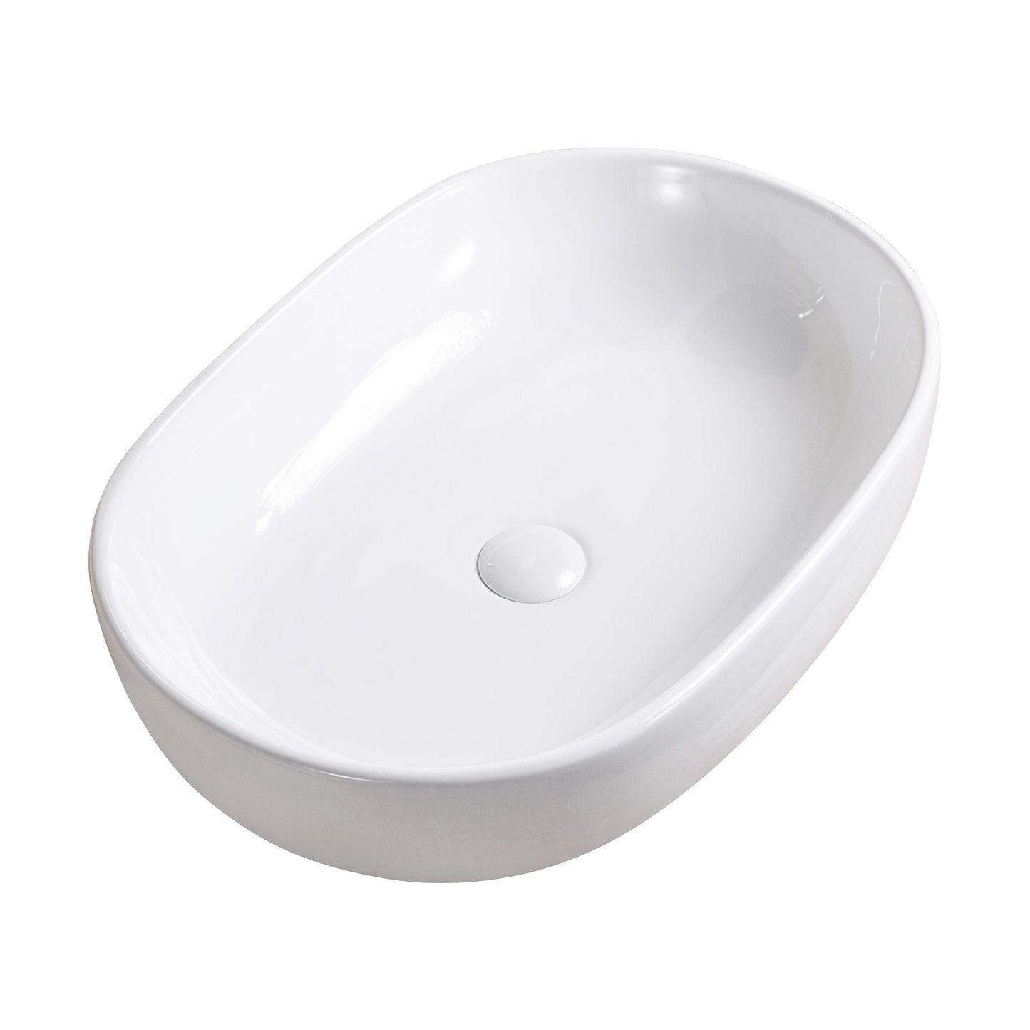 Vessel  Bathroom Sink Basin in White Ceramic