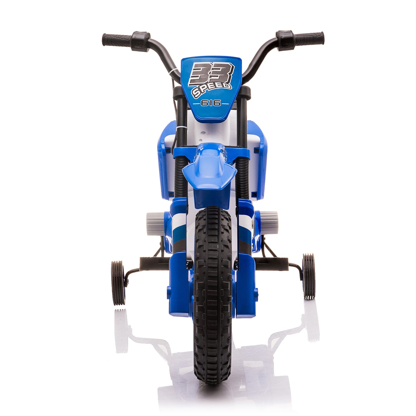 12V Kids Ride on Toy Motorcycle, Electric Motor Toy Bike with Training Wheels for Kids 3-6, Blue