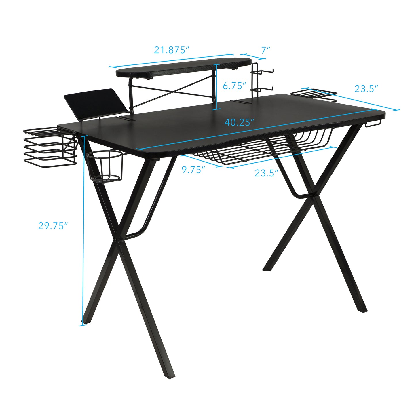 Atlantic Gaming Desk Pro - Black - Elevate Your Gaming Setup