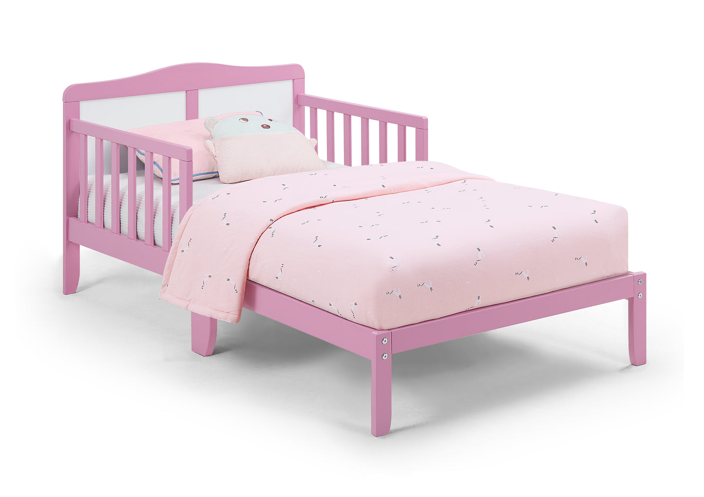 Birdie Toddler Bed Dark Pink/White