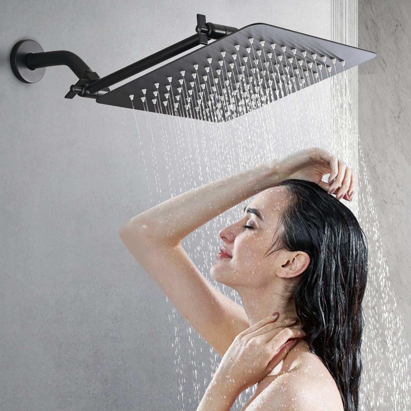 Luxurious 12-Inch Stainless Steel Rain Shower Head with High-Pressure Silicone Nozzle