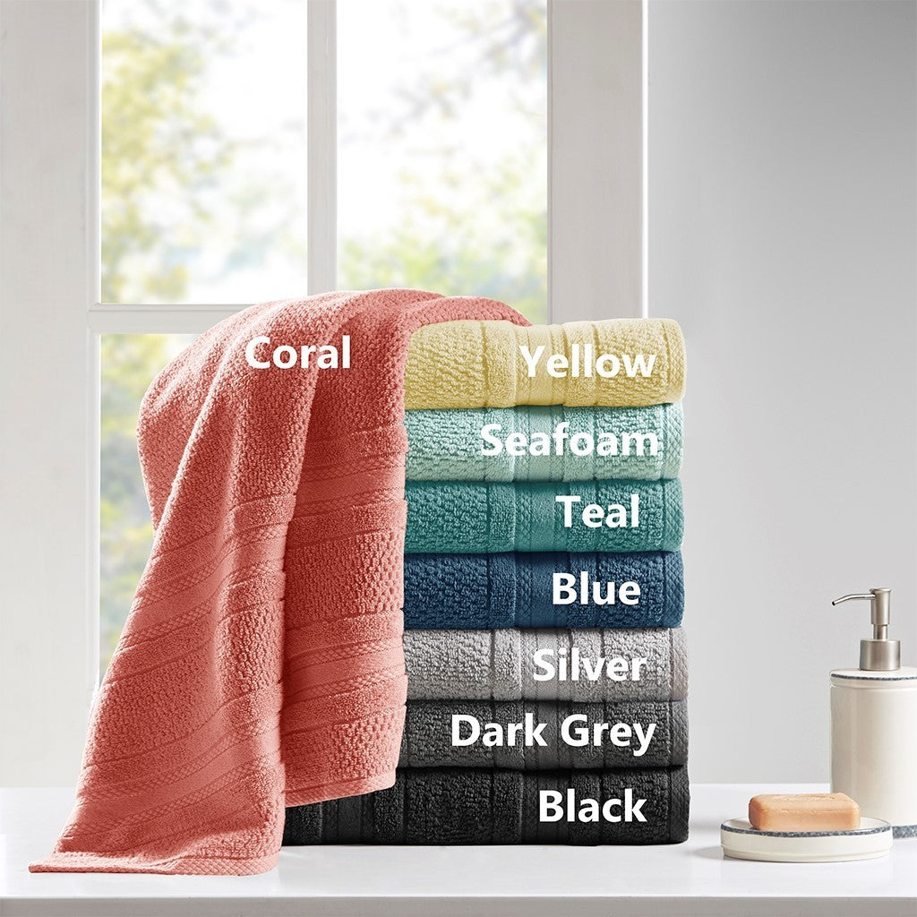 Luxurious Zero Twist Cotton Towel Set with Antimicrobial Treatment - 6-Piece Bath Linen Collection