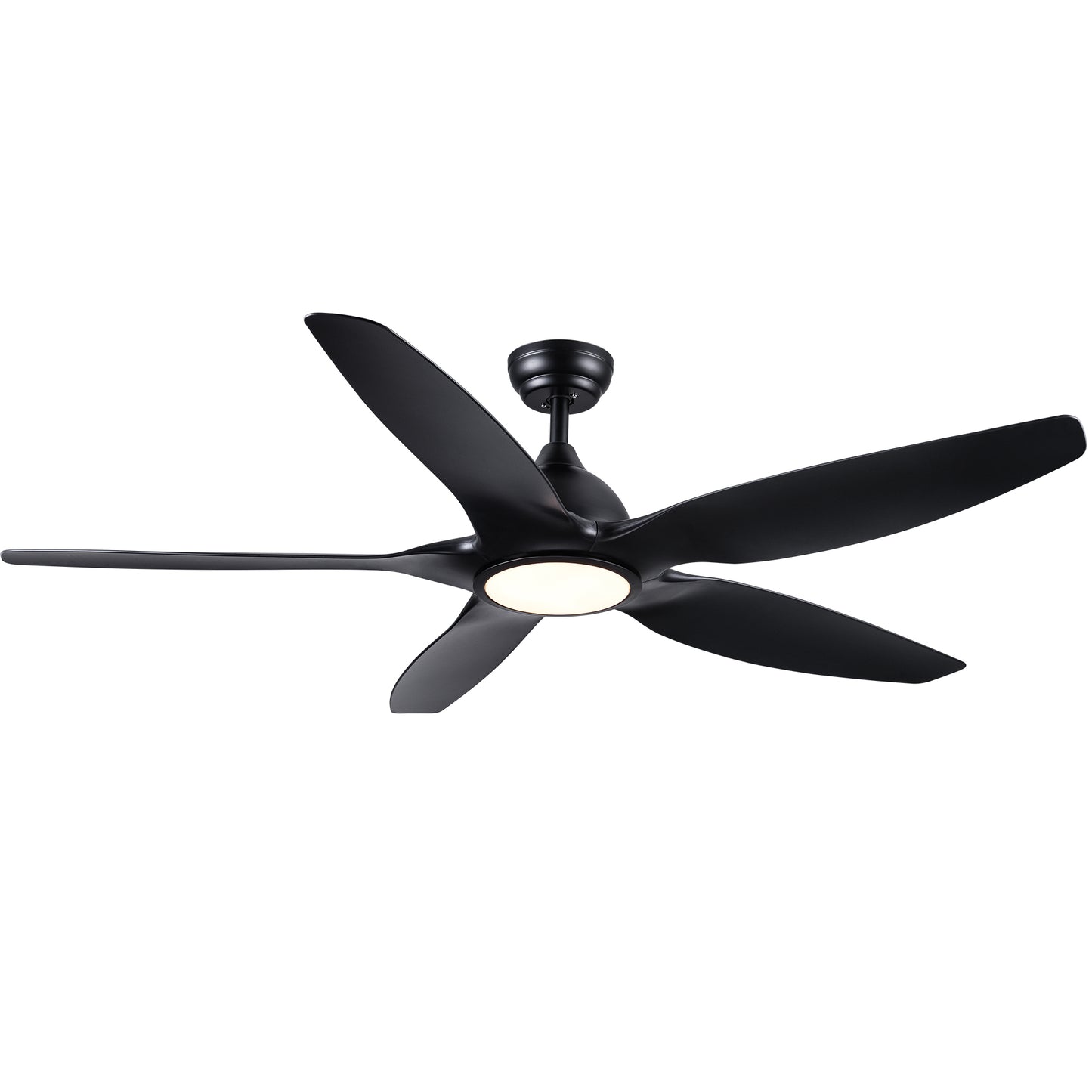 Ceiling Fan with Integrated LED Lighting and Black ABS Blade