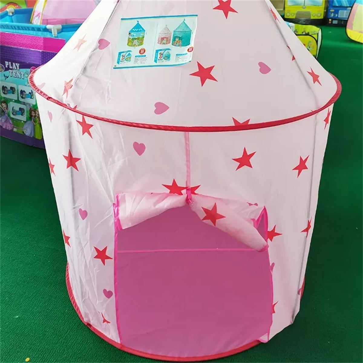 Princess Castle Play Tent for Kids, Indoor and Outdoor Foldable Playhouse Toy - Pink