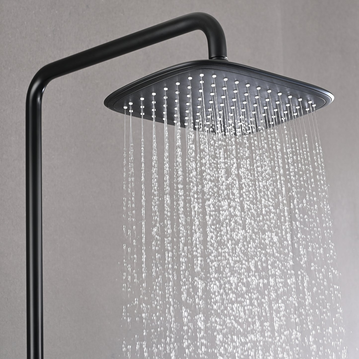 Luxurious Matte Black Wall-Mounted Shower Combo Set With Dual Shower Options