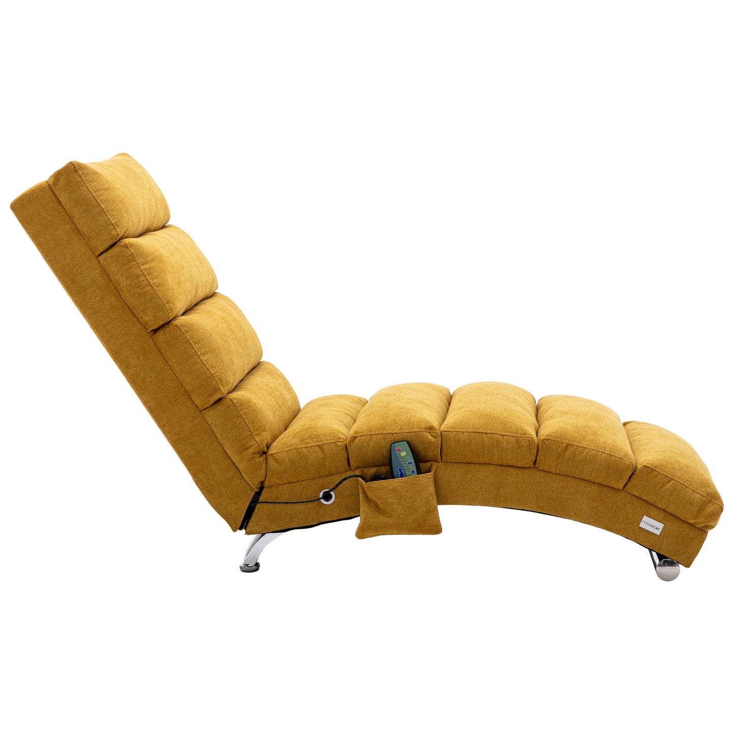 Linen Chaise Lounge Indoor Chair, Modern Long Lounger for Office or Living Room