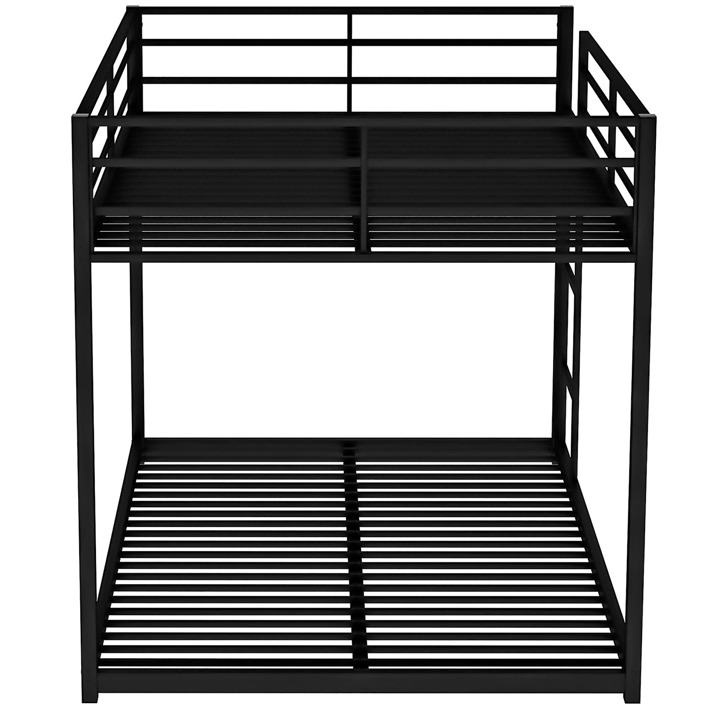 Modern Black Metal Bunk Bed with Full over Full Design