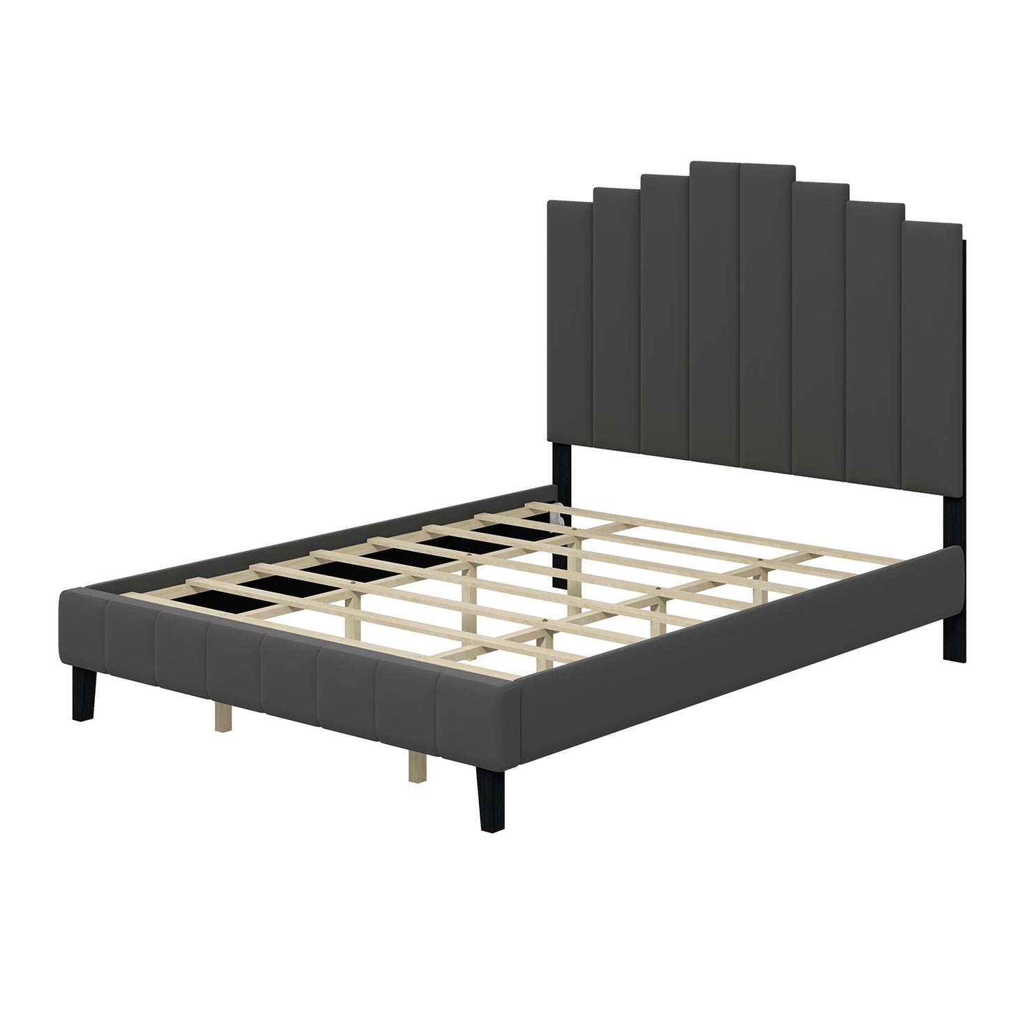 Pharsalia Tufted Upholstered Platform Bed with Headboard and Footboard