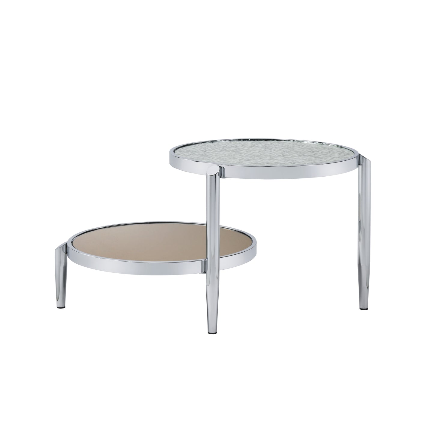 Elegant Glass and Chrome Finish Abbe Coffee Table LV00572