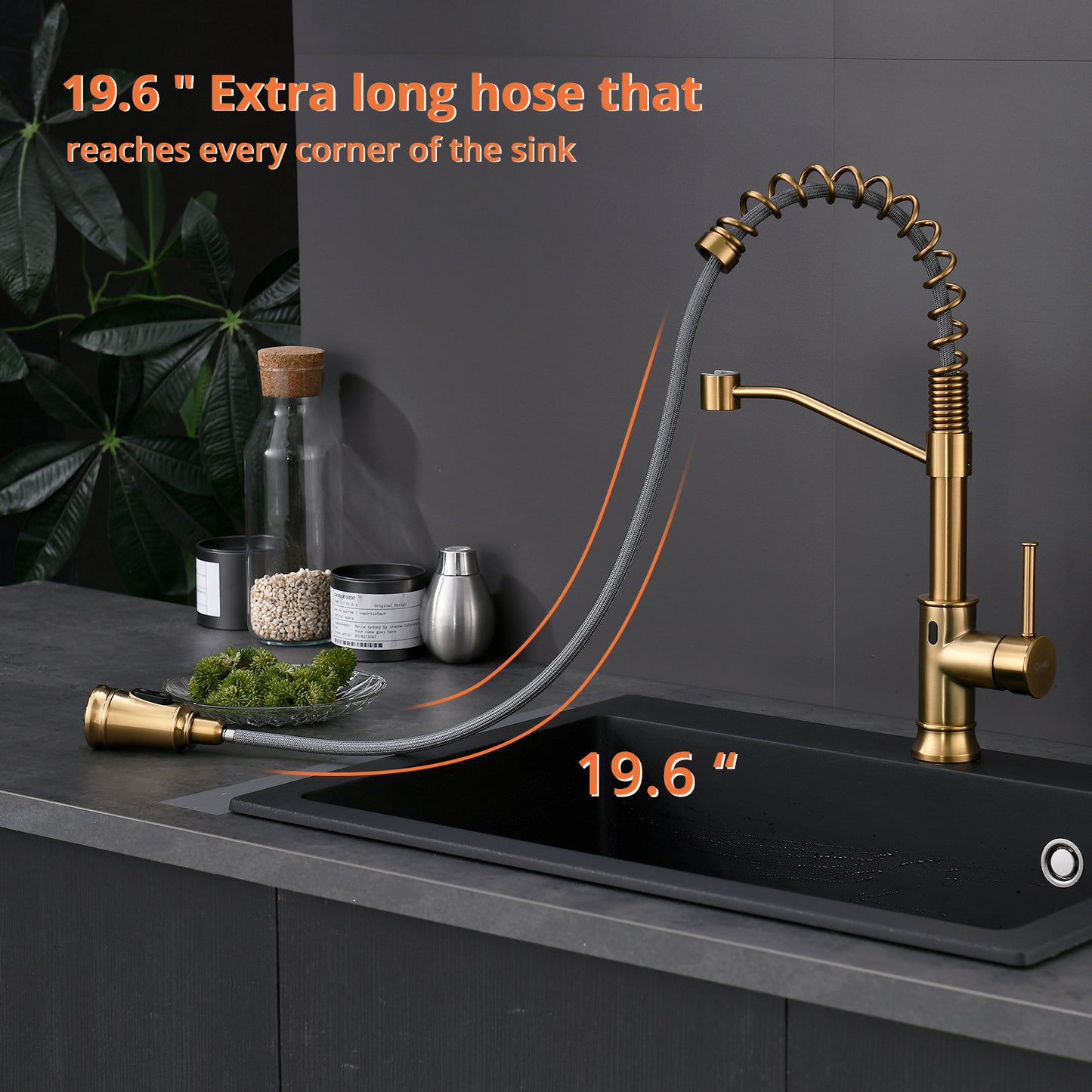 Touchless Kitchen Faucet,Hands Free Automatic Smart Kitchen Faucet