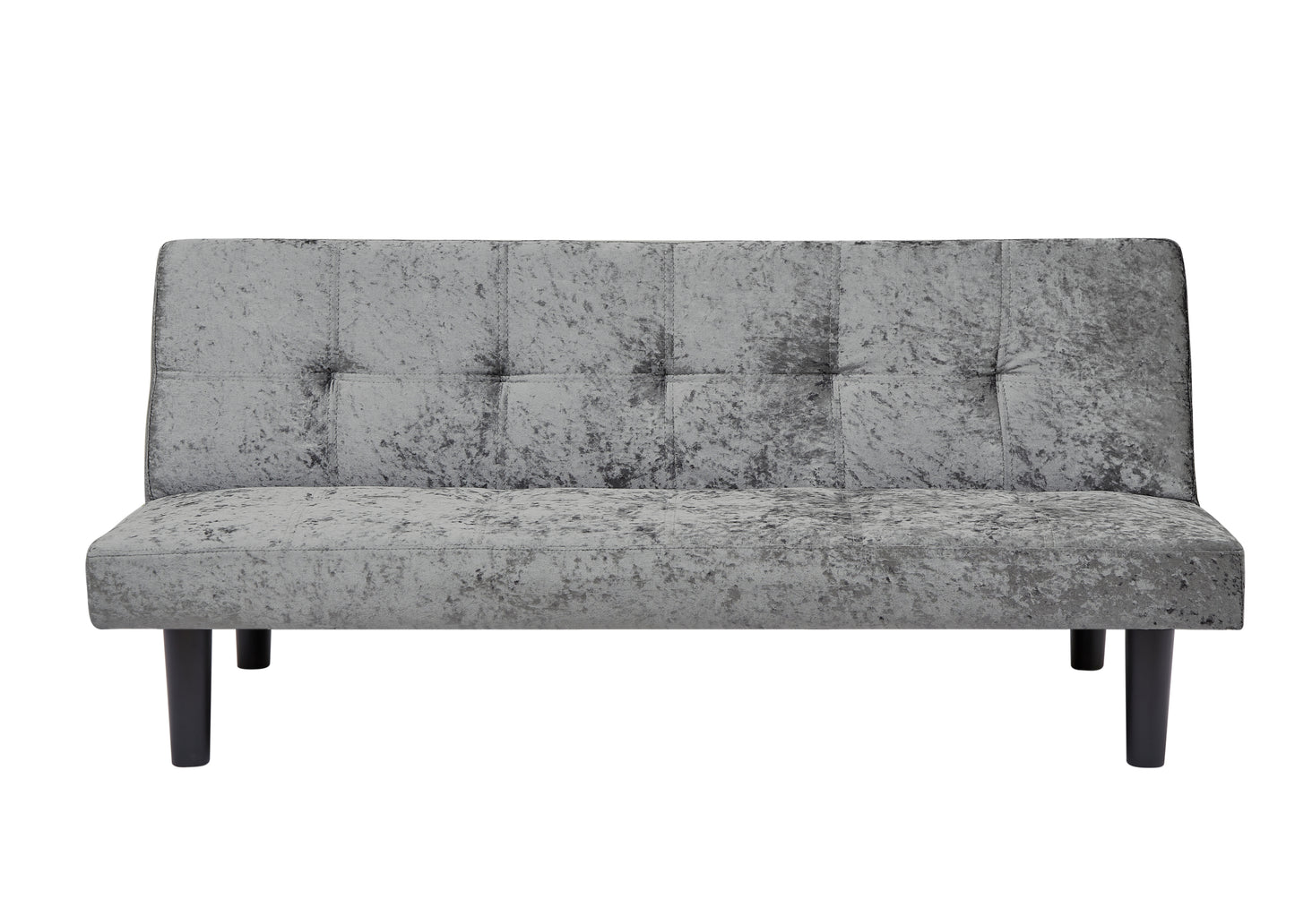 Modern sofa bed in iced velour, multi-position adjustable sofa bed, plastic feet