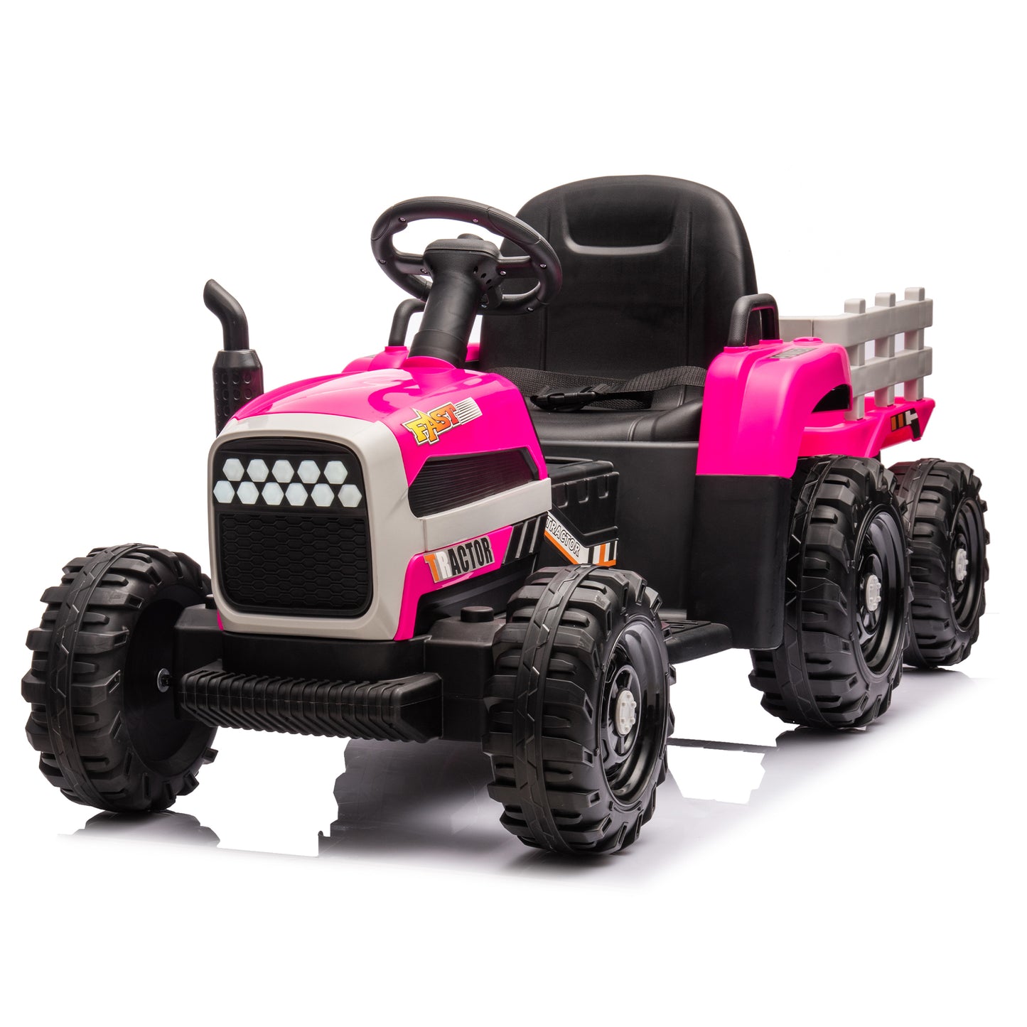 Electric Ride-On Tractor with Remote Control and Realistic Farm Experience, 12V Battery Powered Toy with Two-Speed Control and Safety Features