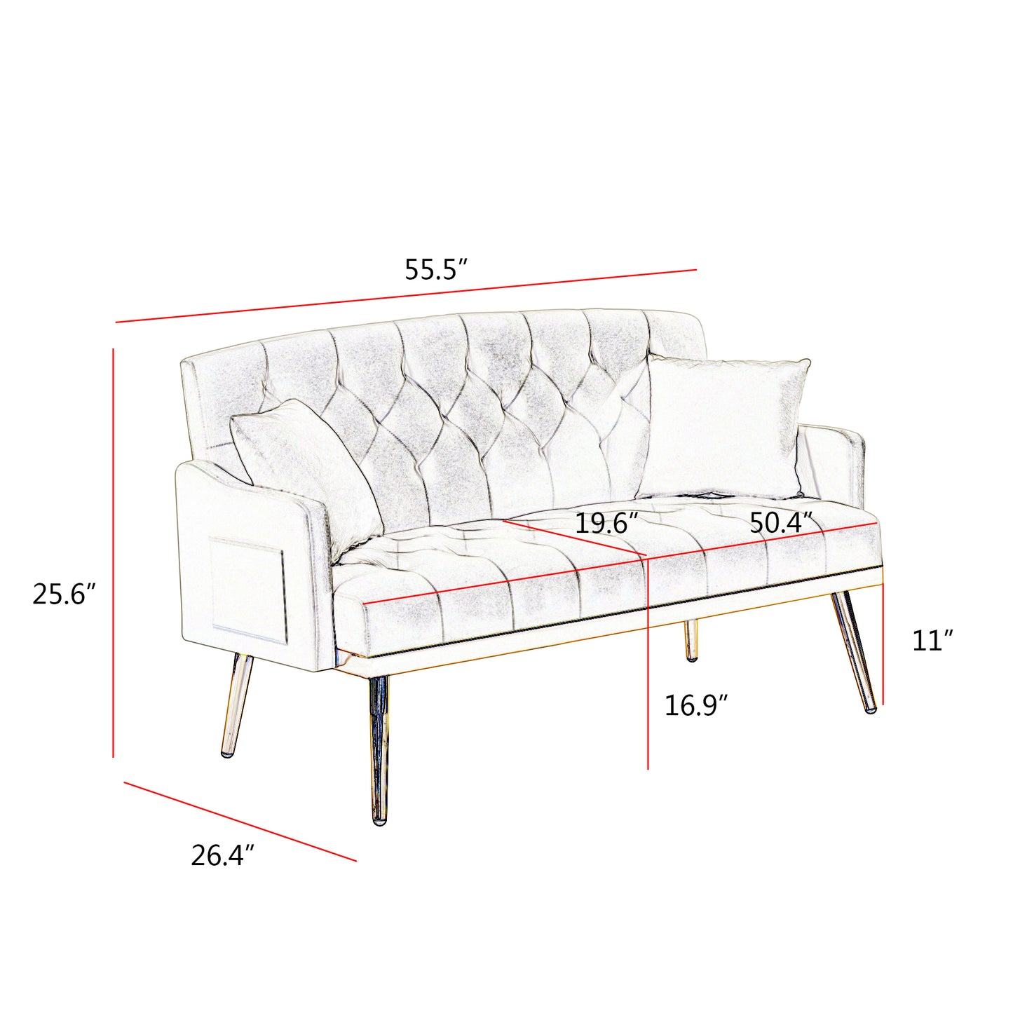 CREAM WHITE  2 SEATER SOFA