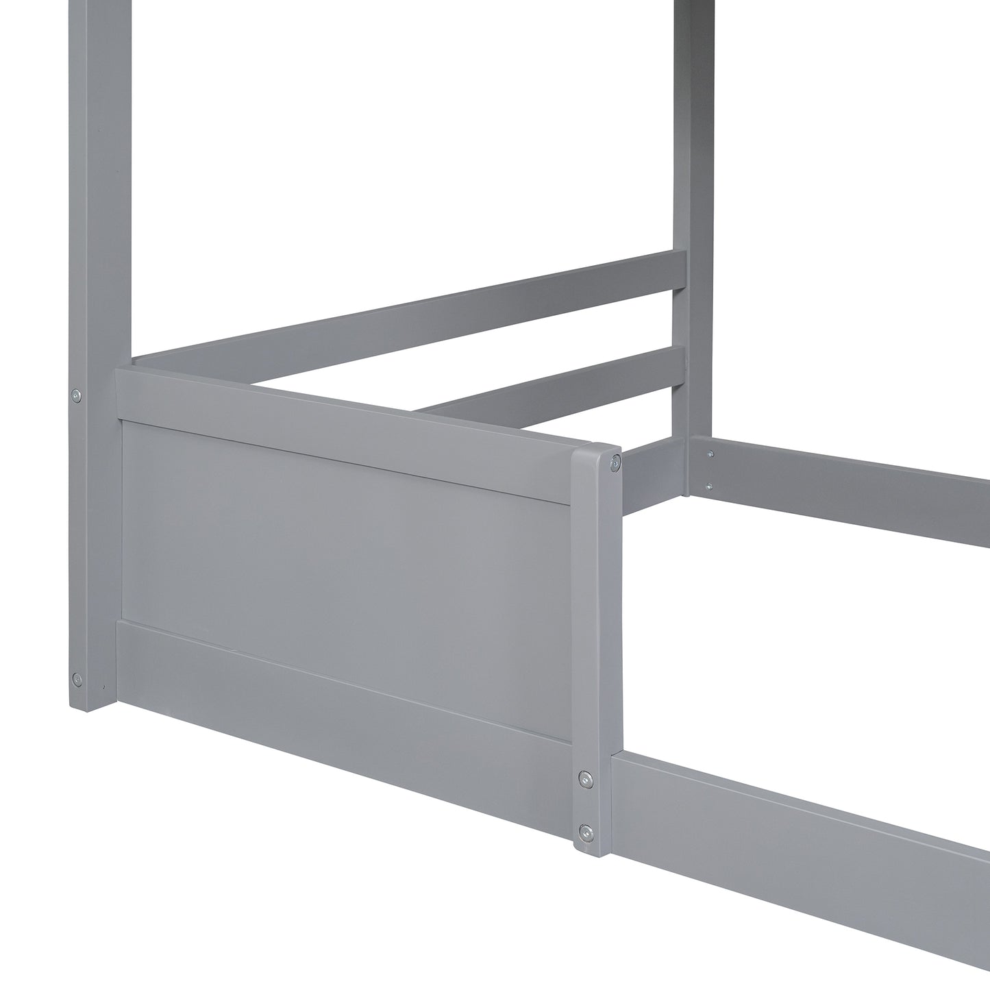 Gray Windmill Twin Bunk Bed with Roof and Window