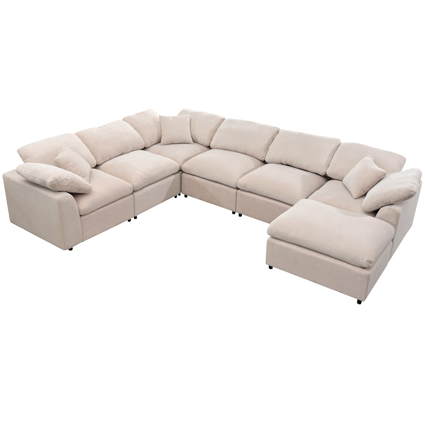 U_Style Oversized Modular Sectional Sofa with Ottoman L Shaped Corner Sectional for Living Room, Office, Spacious Space