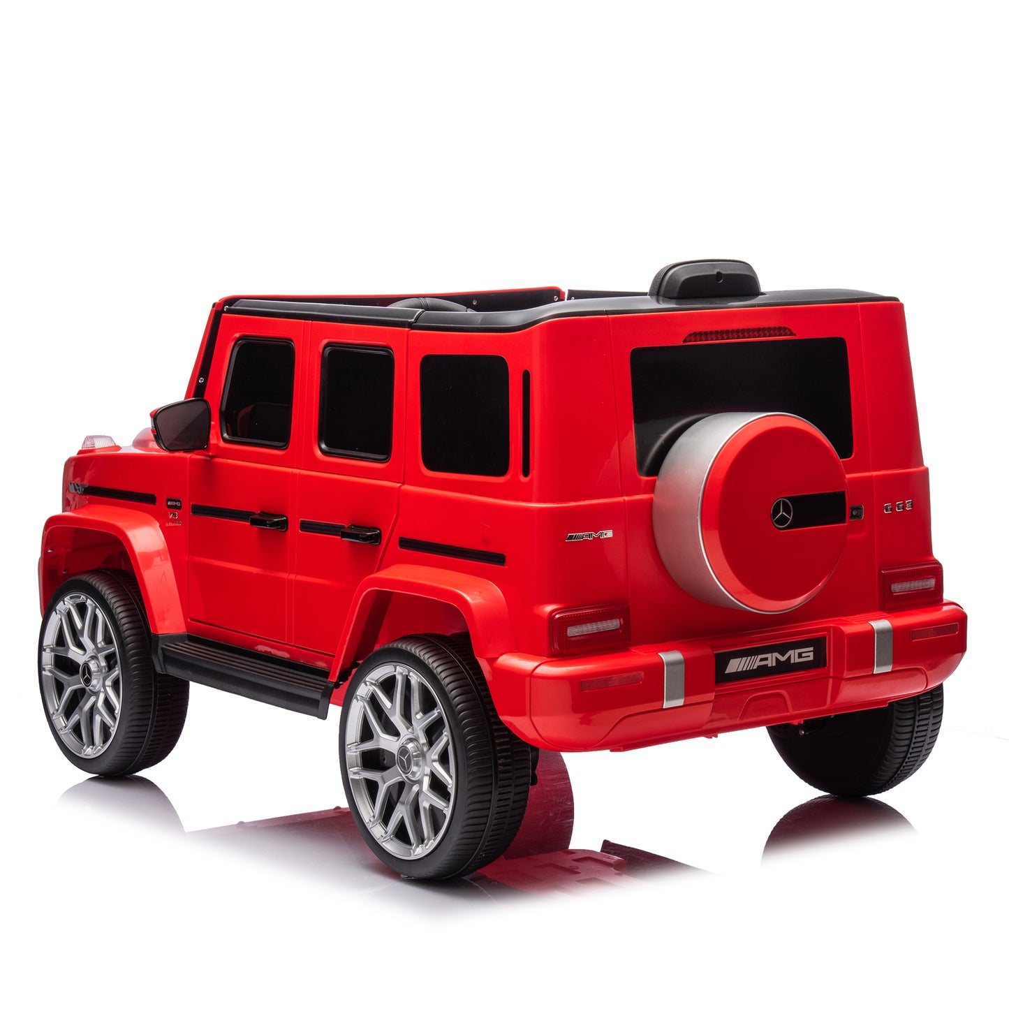 Licensed Mercedes Benz G63 Kids Ride On Car, 12V Electric Vehicle with Remote Control, Double Open Doors, Music, Bluetooth, Wheels Suspension, Battery Powered for Children Boy Girl (Red)