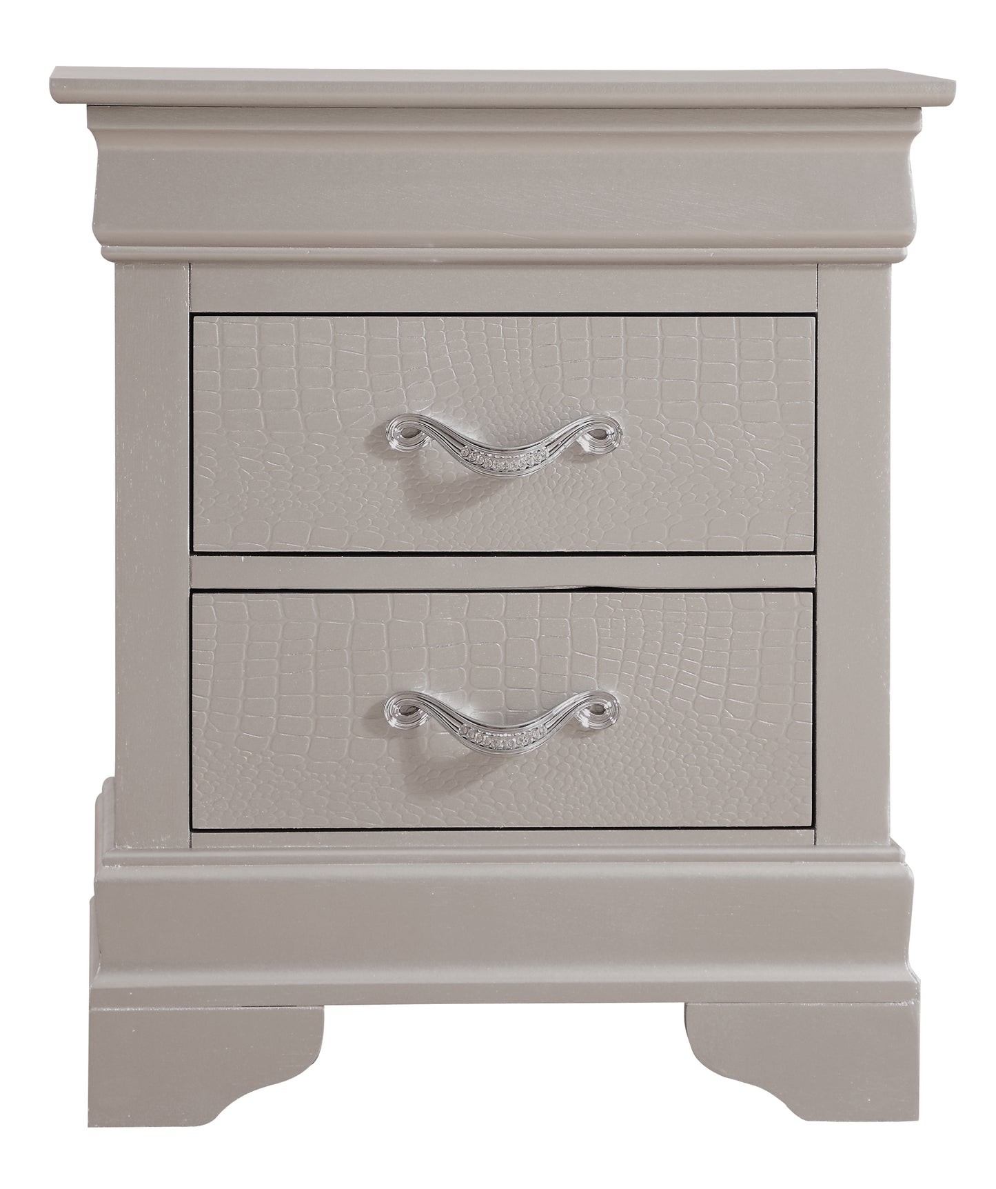 Lorana G6500-N Nightstand , Silver Champagne