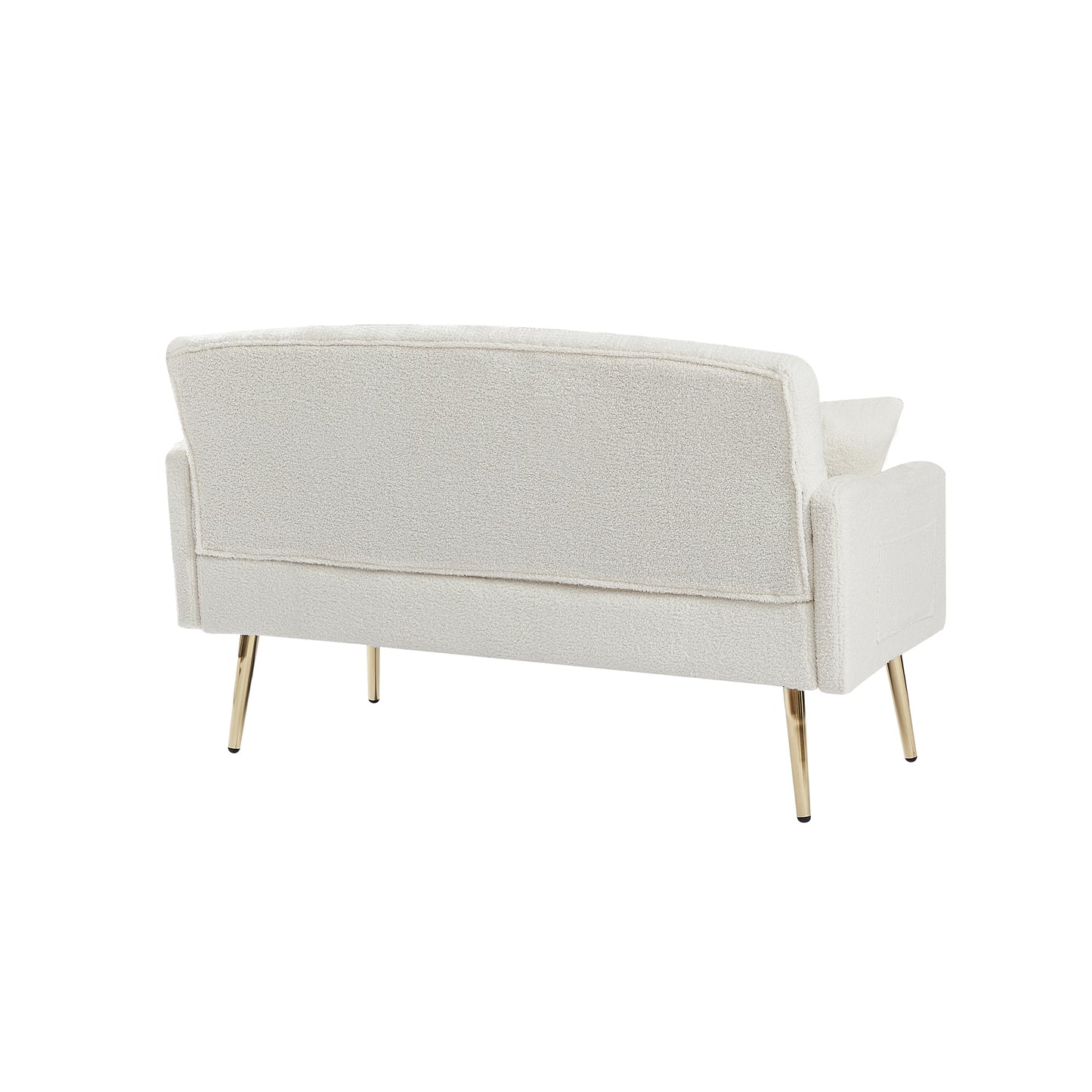 CREAM WHITE TEDDY FABRIC  2 SEATER SOFA