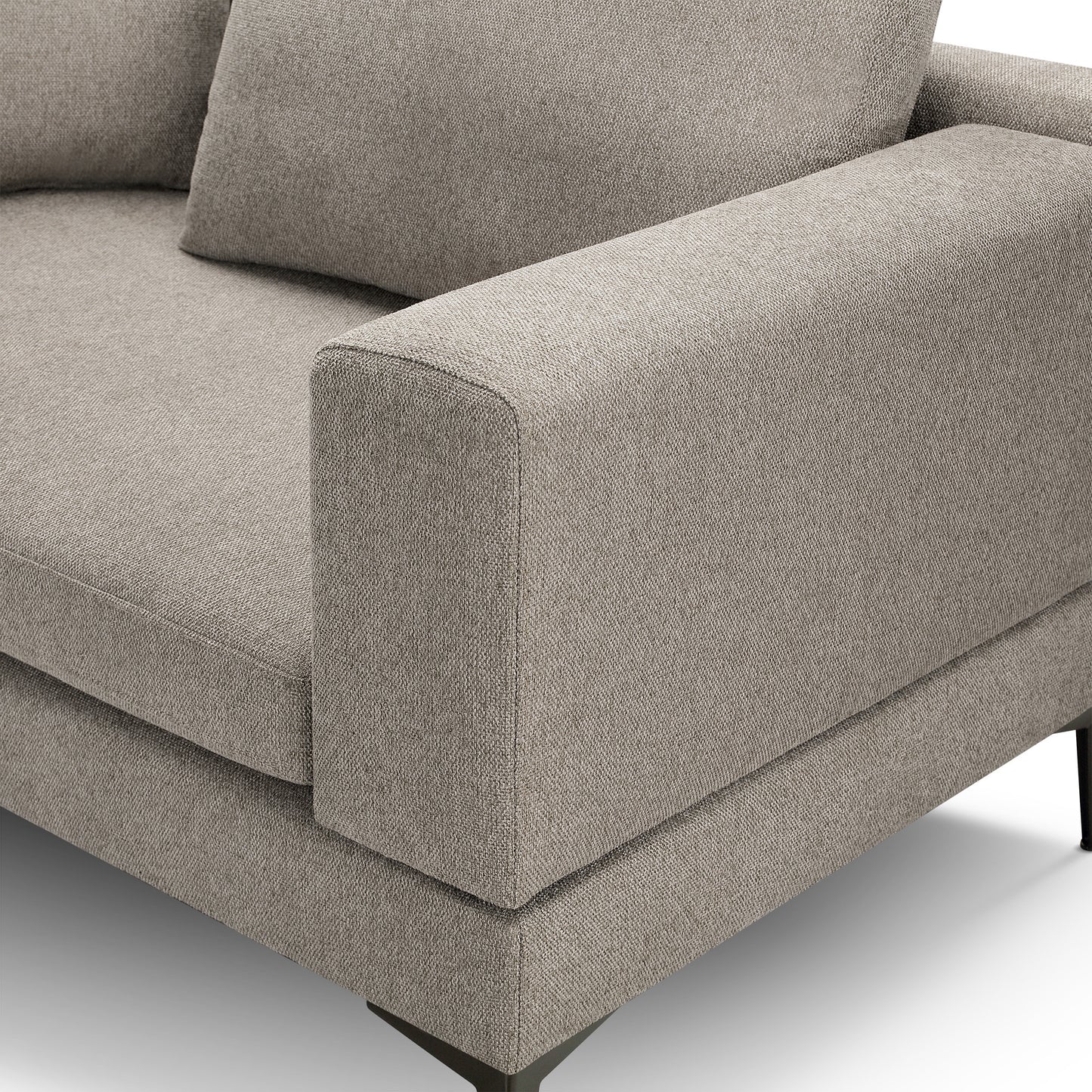 3-Piece U-Shape Upholstered Sectional Sofa Set with Reversible Chaise Lounge, Sand Texture