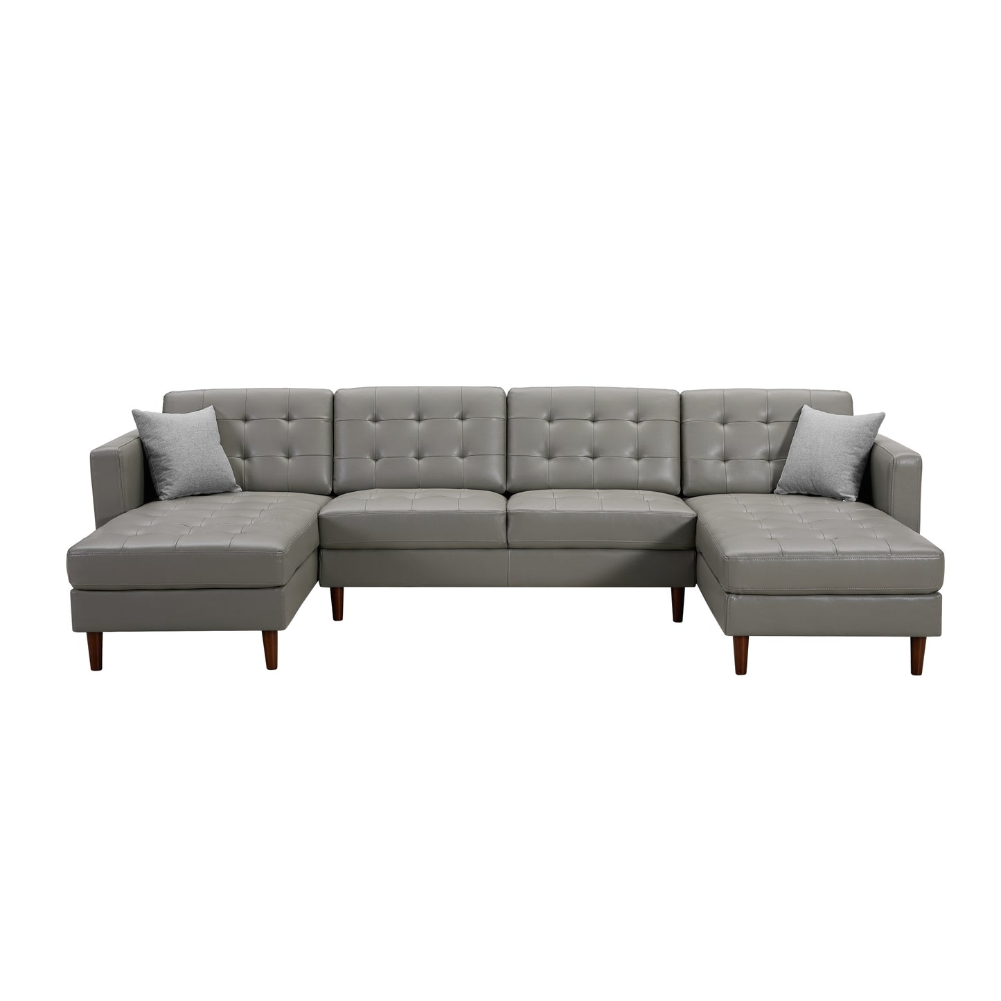 Dark Grey U-shaped sofa  Tech PU Leather