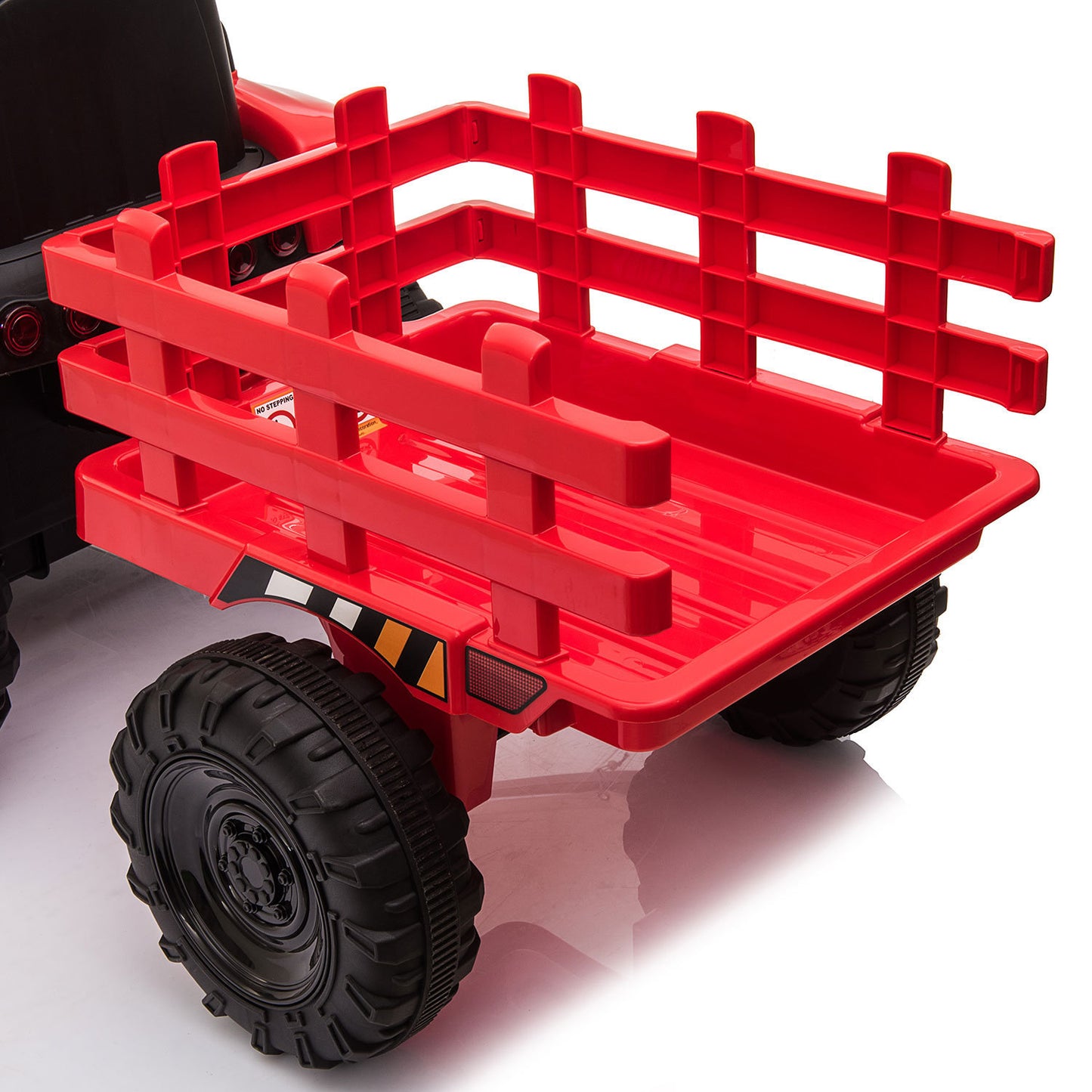 Red 12V Kids Ride-On Tractor with Removable Trailer and Music