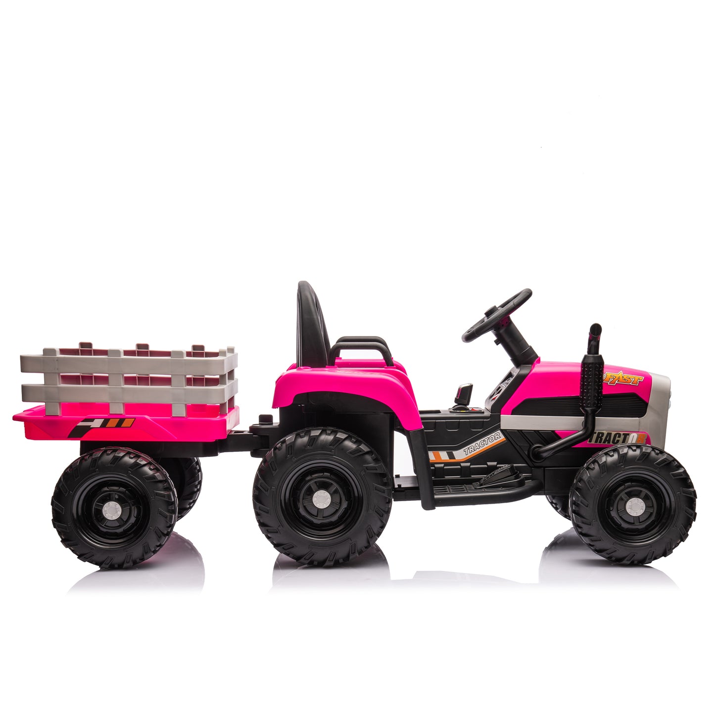 Electric Ride-On Tractor with Remote Control and Realistic Farm Experience, 12V Battery Powered Toy with Two-Speed Control and Safety Features